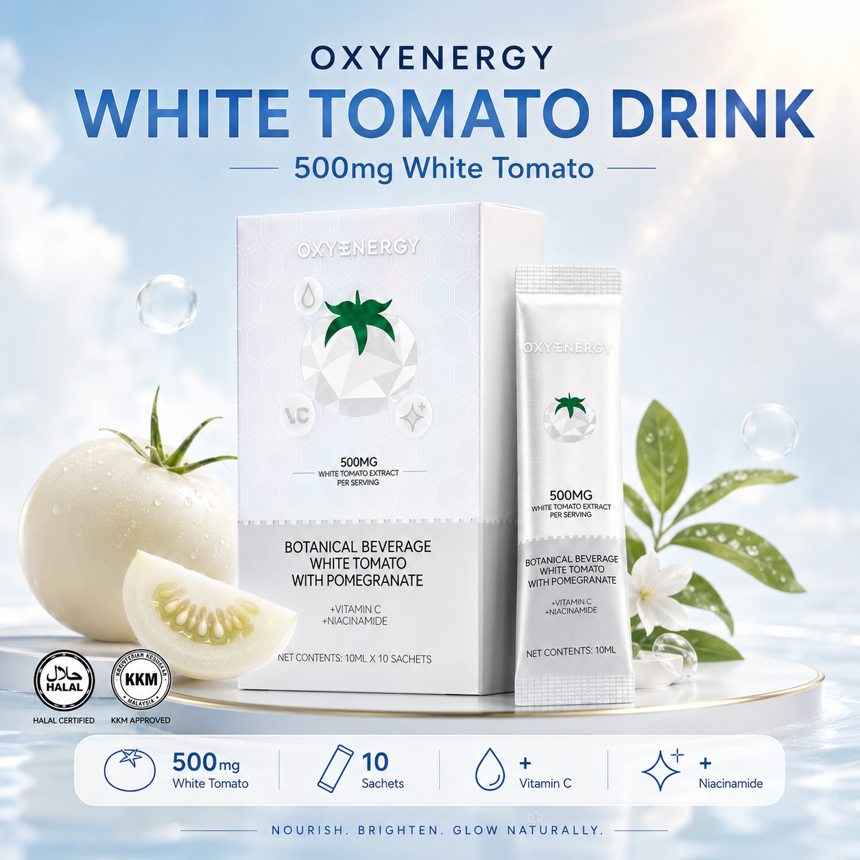 Oxyenergy White Tomato Drink sachet